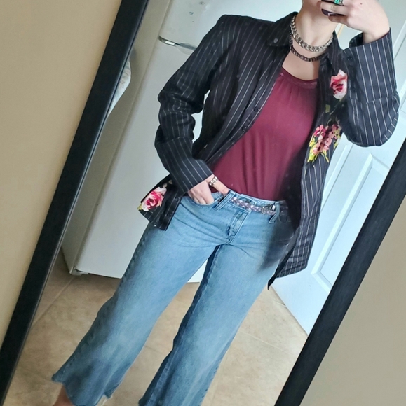 croft & barrow Red Burgundy Wine Pleated Sequined Neckline Festive Tank Top - Picture 6 of 13